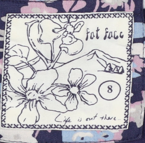 Fat Face Women's Blue Striped Wrap Dress Size 8