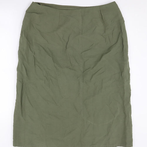 Marks and Spencer Women's Green Midi Skirt, UK 18, Vintage, Casual