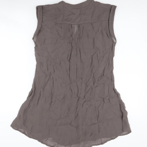 Mint Velvet Women's Grey Beaded Tunic Blouse Size 10