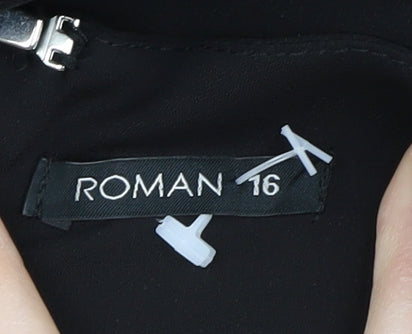 Roman Women's Black Sleeveless Blouse Size 16