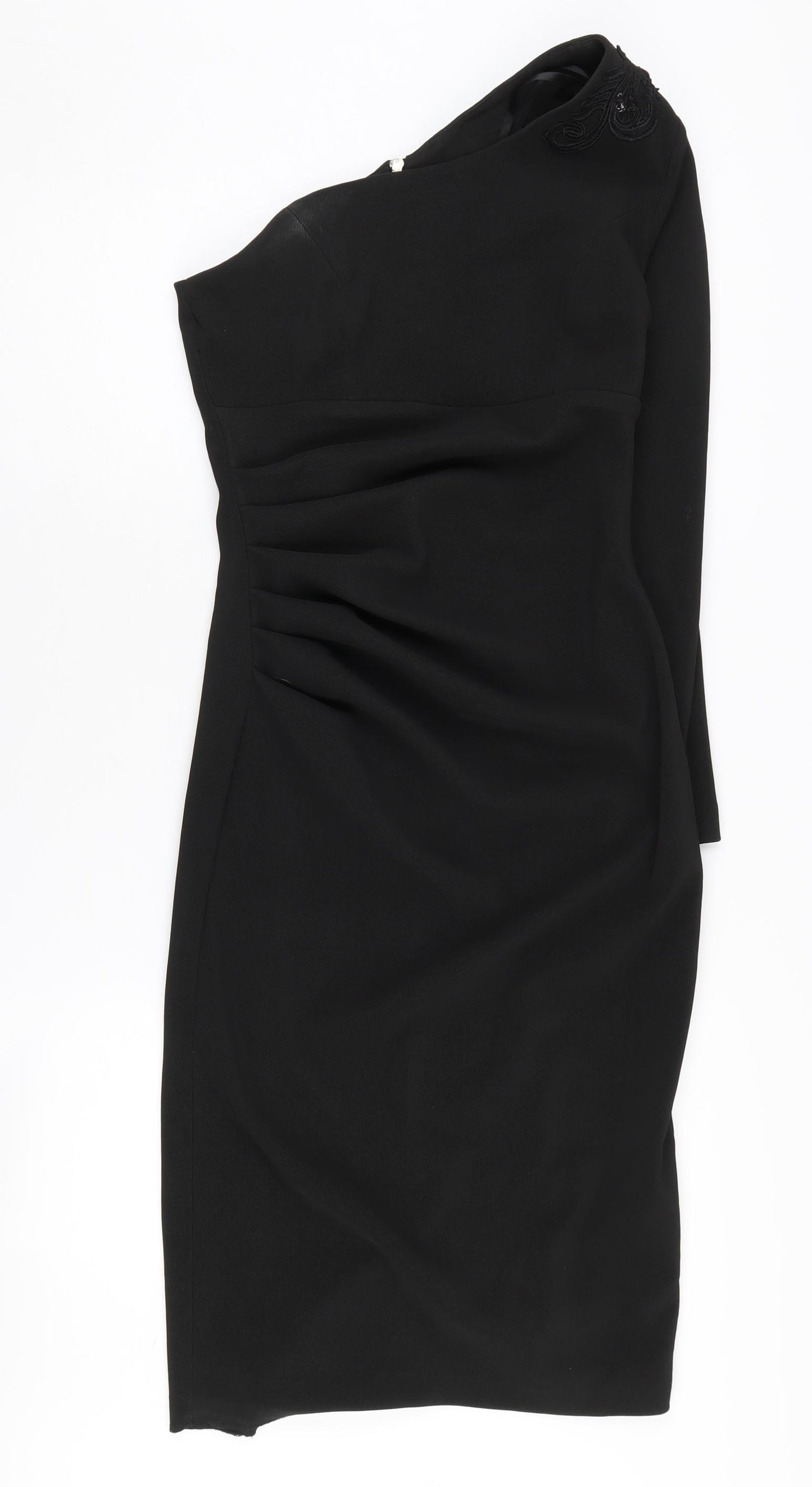 Diva Catwalk Women's Black Ruched Dress S
