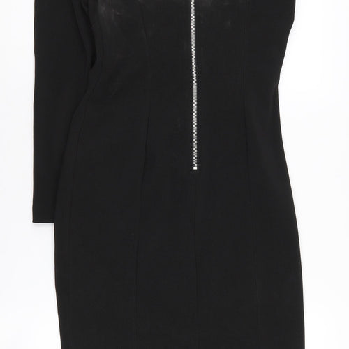 Diva Catwalk Women's Black Ruched Dress S