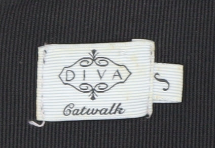 Diva Catwalk Women's Black Ruched Dress S