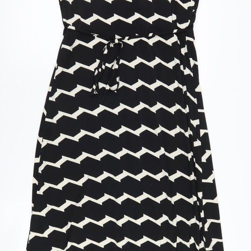 David Emanuel Women's Black Geometric Dress Size 16