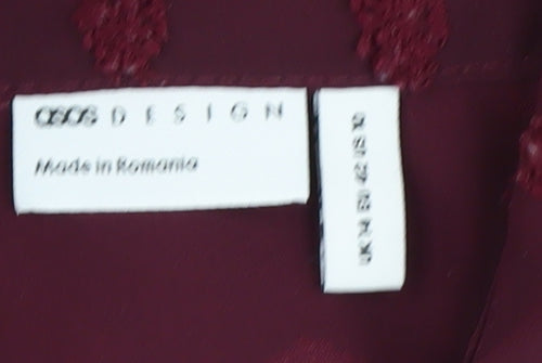 ASOS DESIGN Women's 5XL Red Button-Up Long Sleeve Shirt