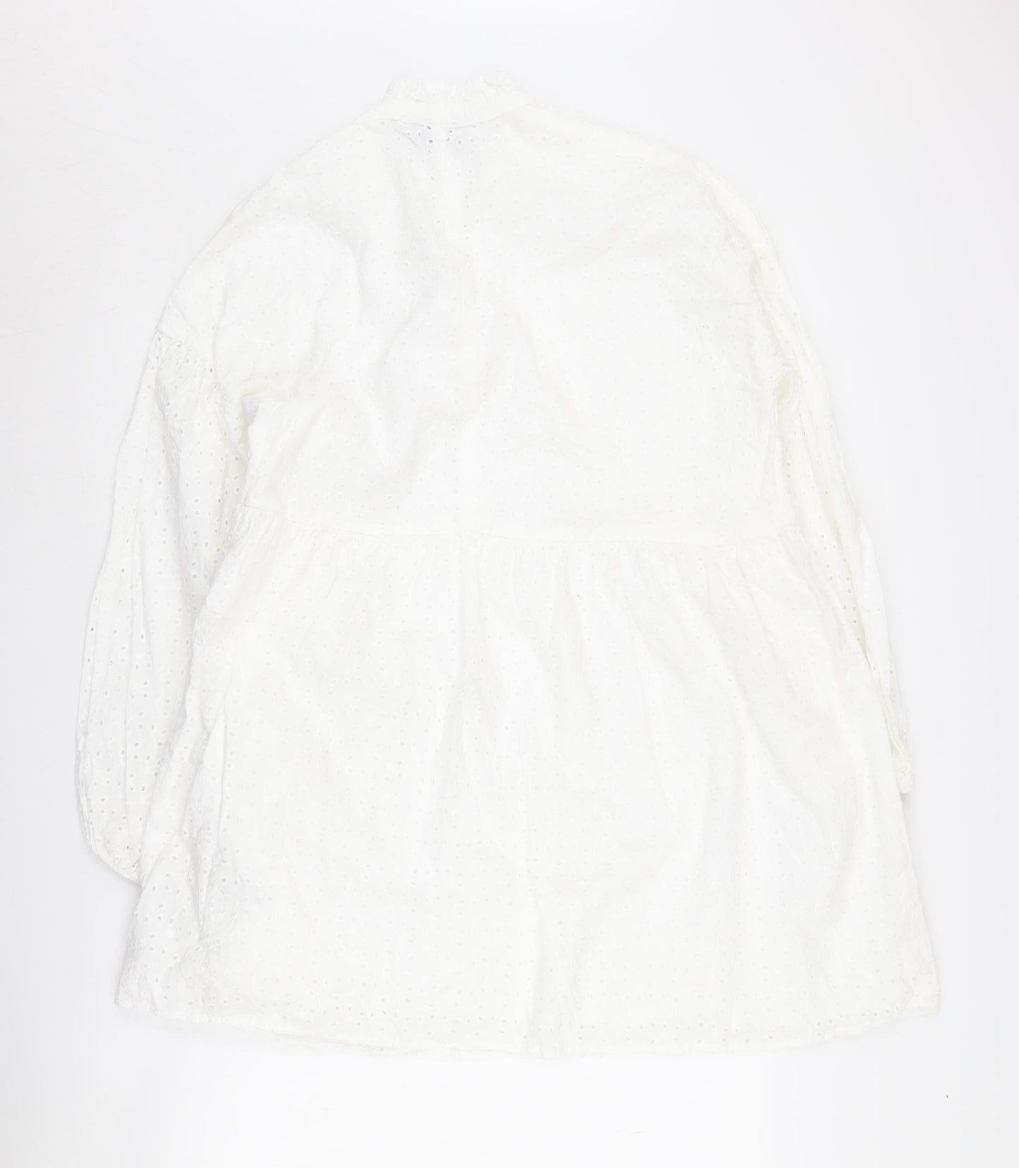Asos Design Women's White Long Sleeve Dress Cotton