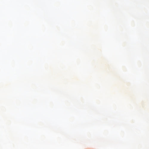 Asos Design Women's White Long Sleeve Dress Cotton