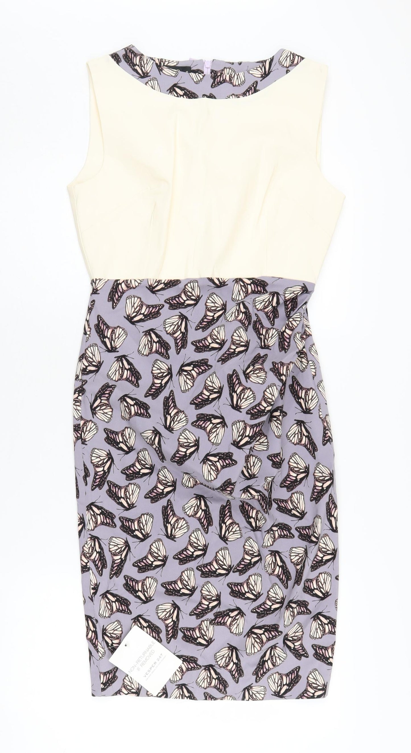 Vesper Women's Multicoloured Butterfly Pencil Dress Size 10