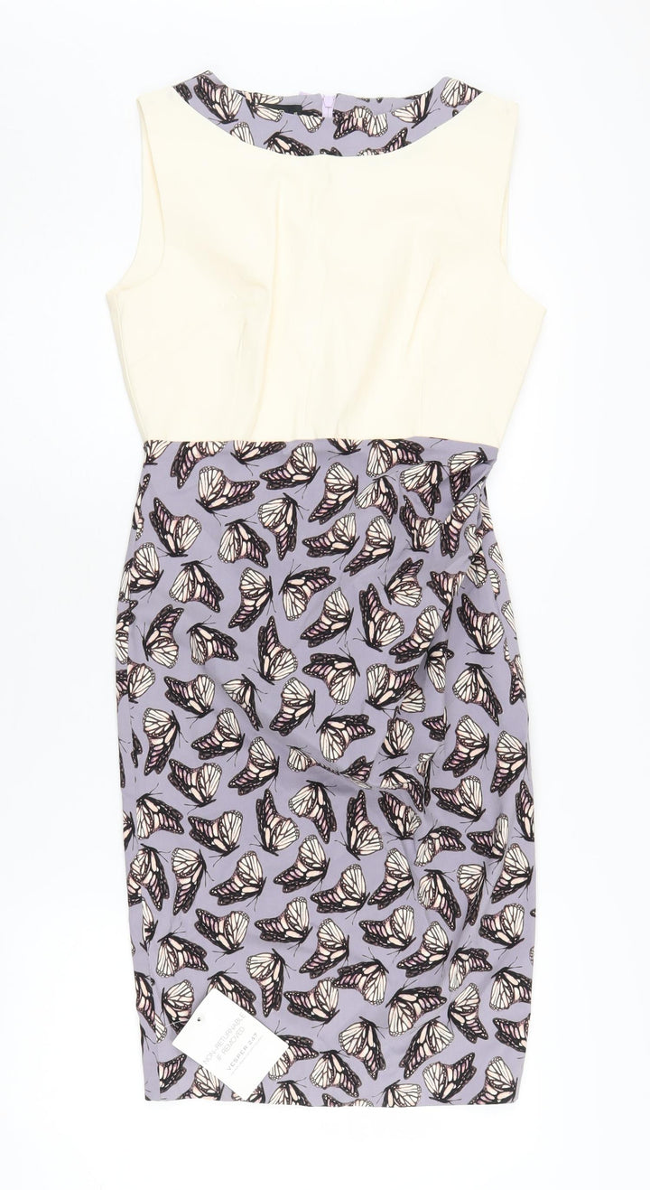 Vesper Women's Multicoloured Butterfly Pencil Dress Size 10