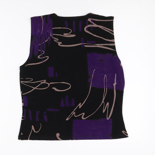 Wallis Women's Black Sleeveless Abstract Top Size 12