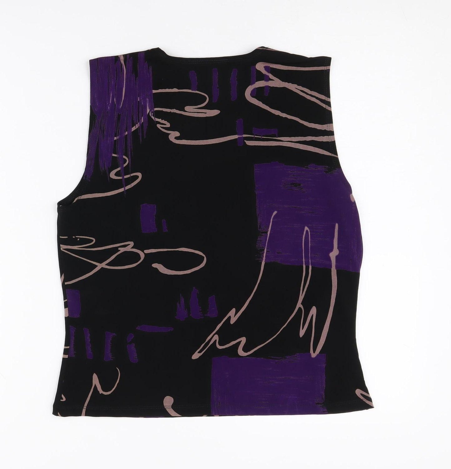 Wallis Women's Black Sleeveless Abstract Top Size 12
