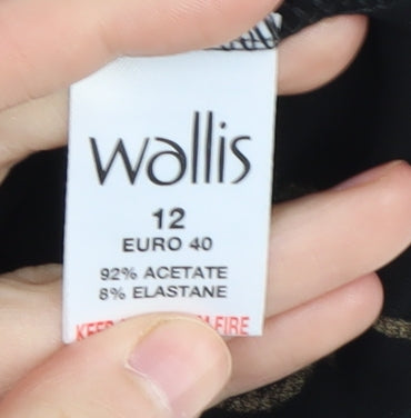 Wallis Women's Black Sleeveless Abstract Top Size 12