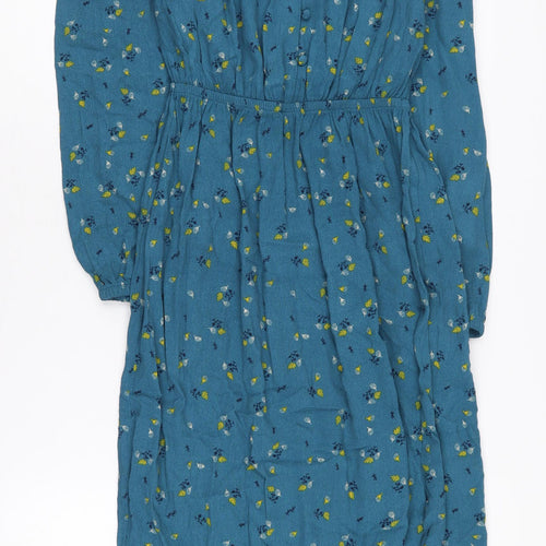 Marks and Spencer Women's Blue Floral A-Line Midi Dress