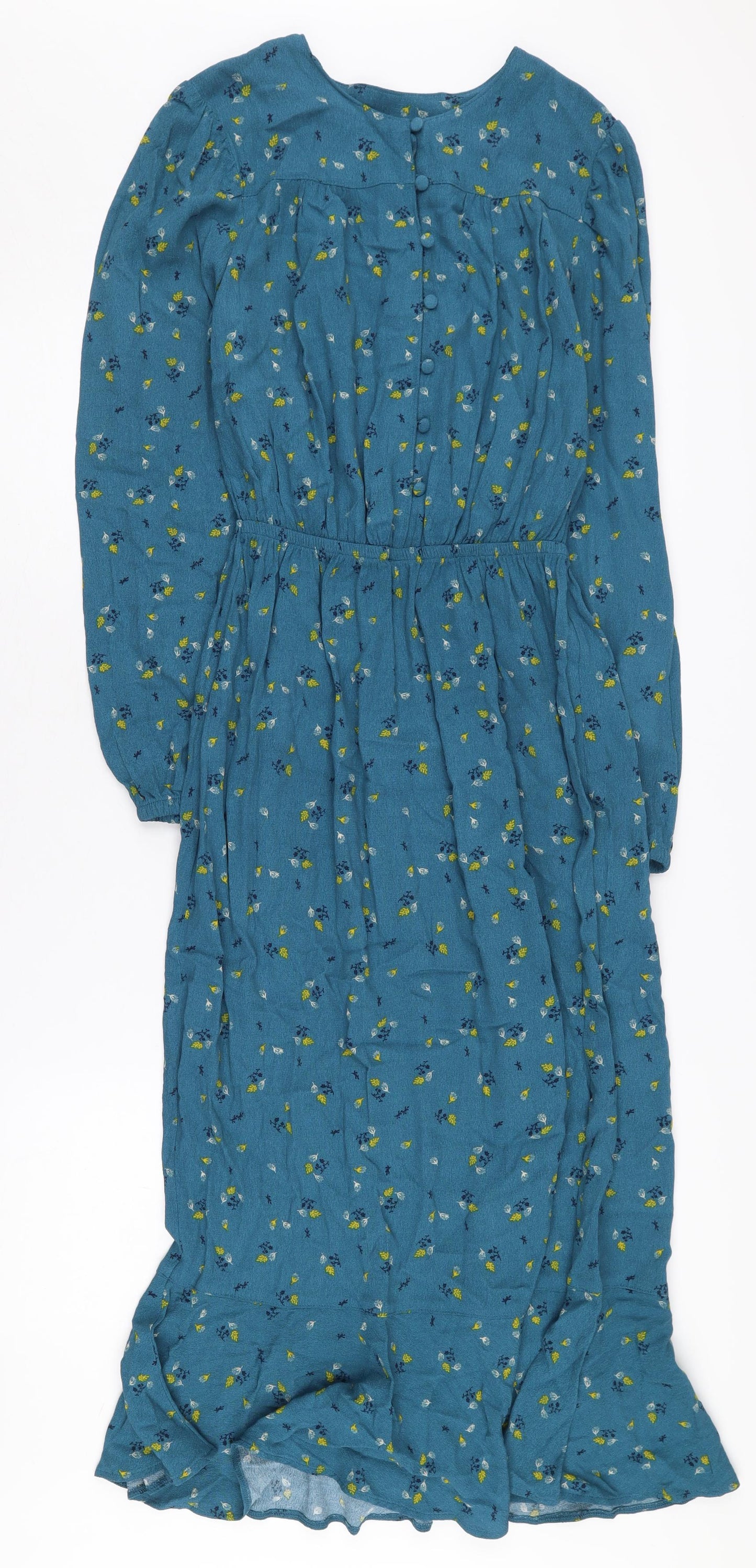 Marks and Spencer Women's Blue Floral A-Line Midi Dress