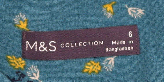 Marks and Spencer Women's Blue Floral A-Line Midi Dress