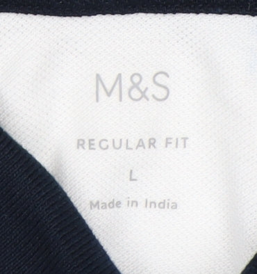 Marks and Spencer Men's L Striped Polo Shirt