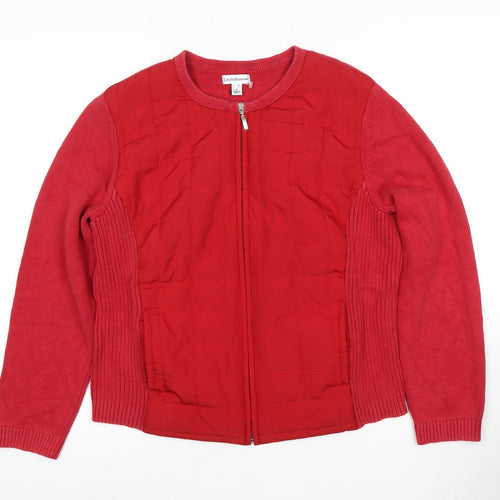 Croft & Barrow Women's Red Full Zip Jacket L