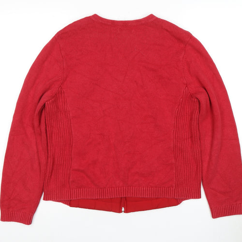 Croft & Barrow Women's Red Full Zip Jacket L