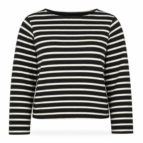 H&M Women's Black Striped Crew Neck T-Shirt Size 12
