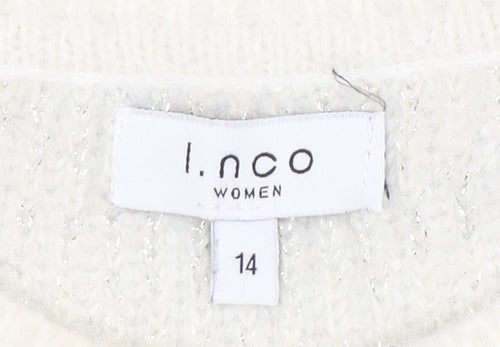 I.nco Women's Multicoloured Striped Jumper, Size 14