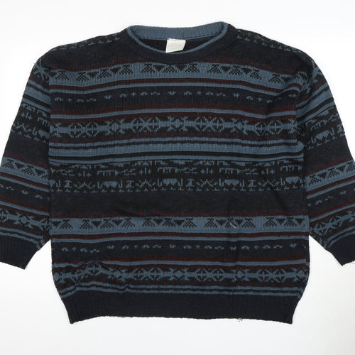 High Bridge For Men Men's Multicoloured Fair Isle Crew Neck Jumper