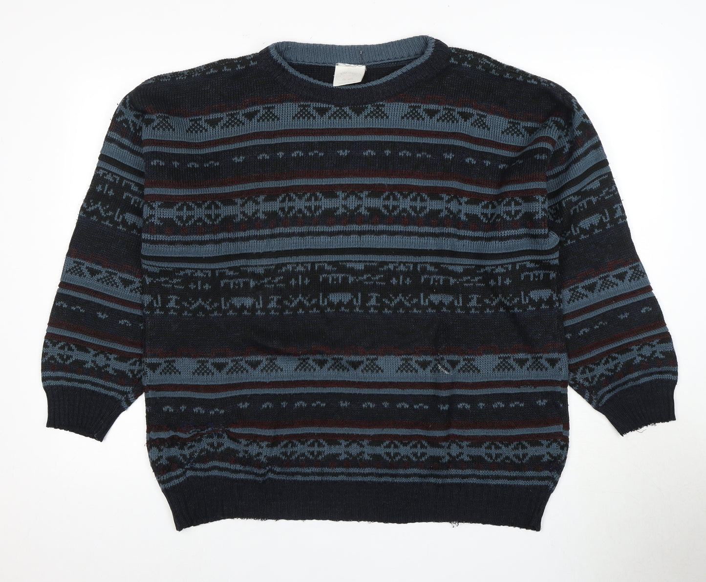 High Bridge For Men Men's Multicoloured Fair Isle Crew Neck Jumper