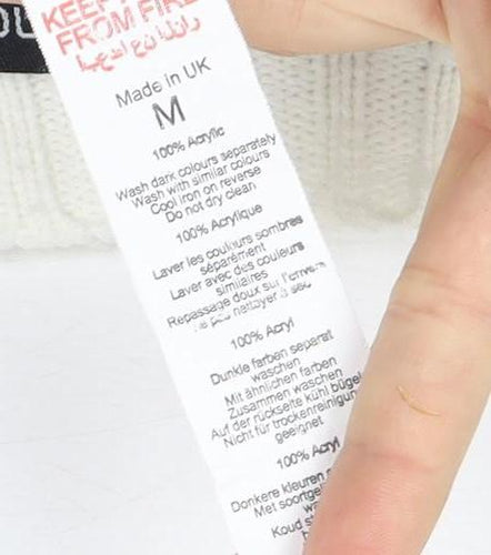 boohoo Unisex Geometric Jumper, Black/White, M