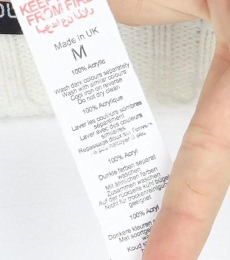 boohoo Unisex Geometric Jumper, Black/White, M