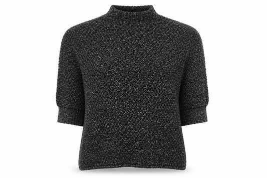 Front view of Selected Femme Women's Black High Neck Jumper, size S