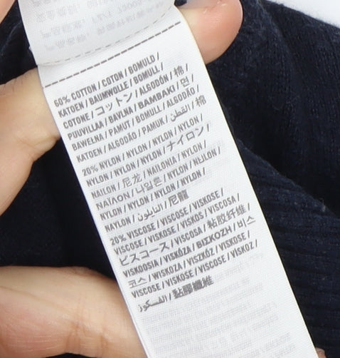 Hollister Men's Black V-Neck Pullover Jumper, Size L