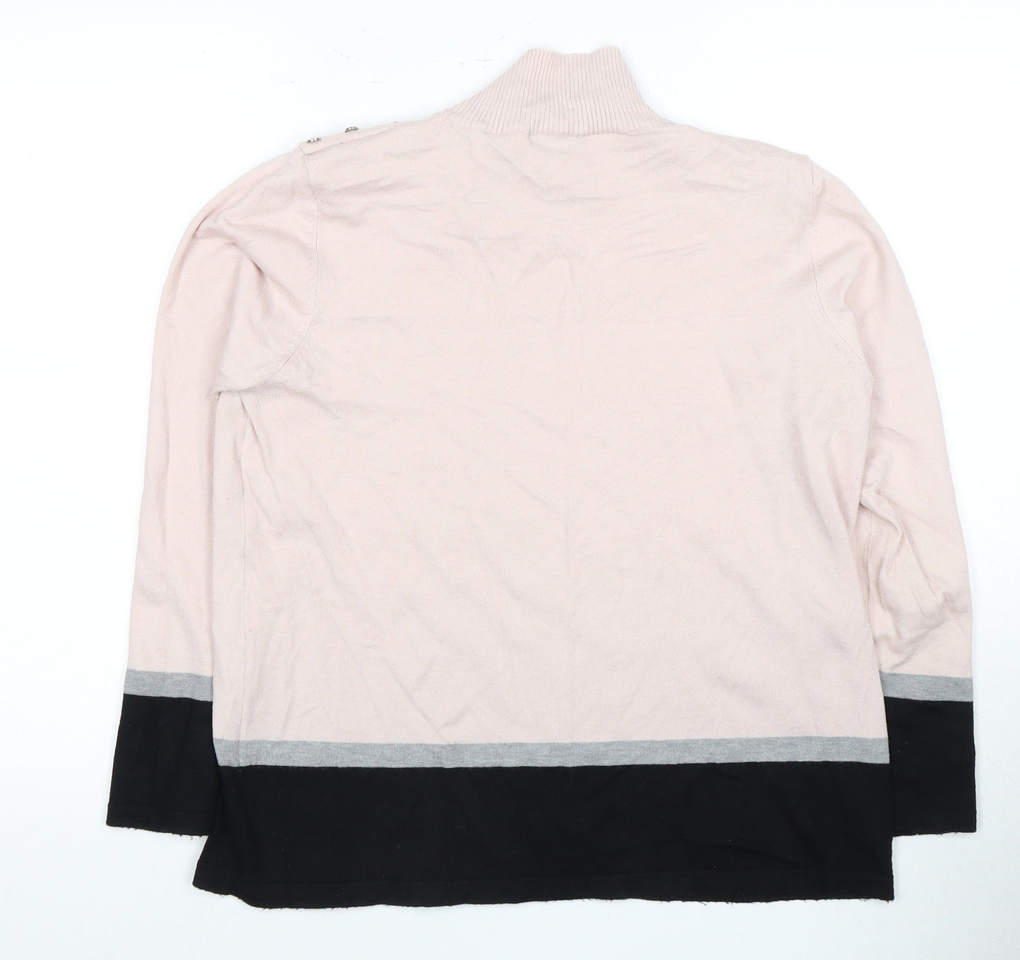 M&Co Women's Pink High Neck Knit Blouse Size 18