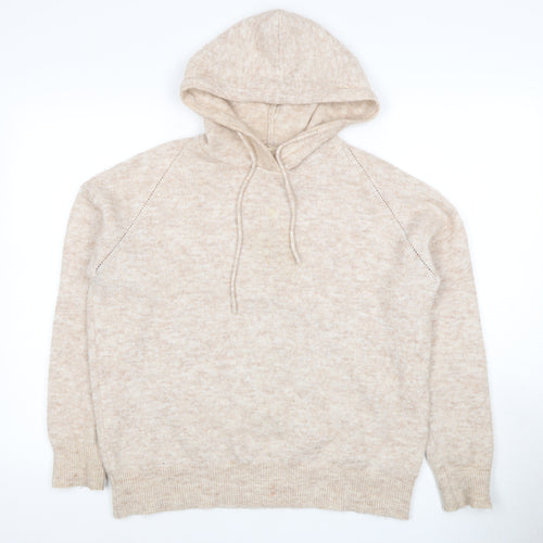 Hush Women's Beige Hooded Pullover Jumper XS