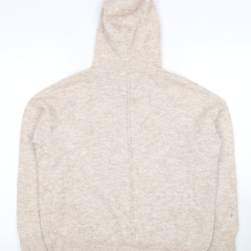 Hush Women's Beige Hooded Pullover Jumper XS