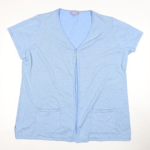 Michele Hope Women's Blue Cardigan, Size 18, V-Neck