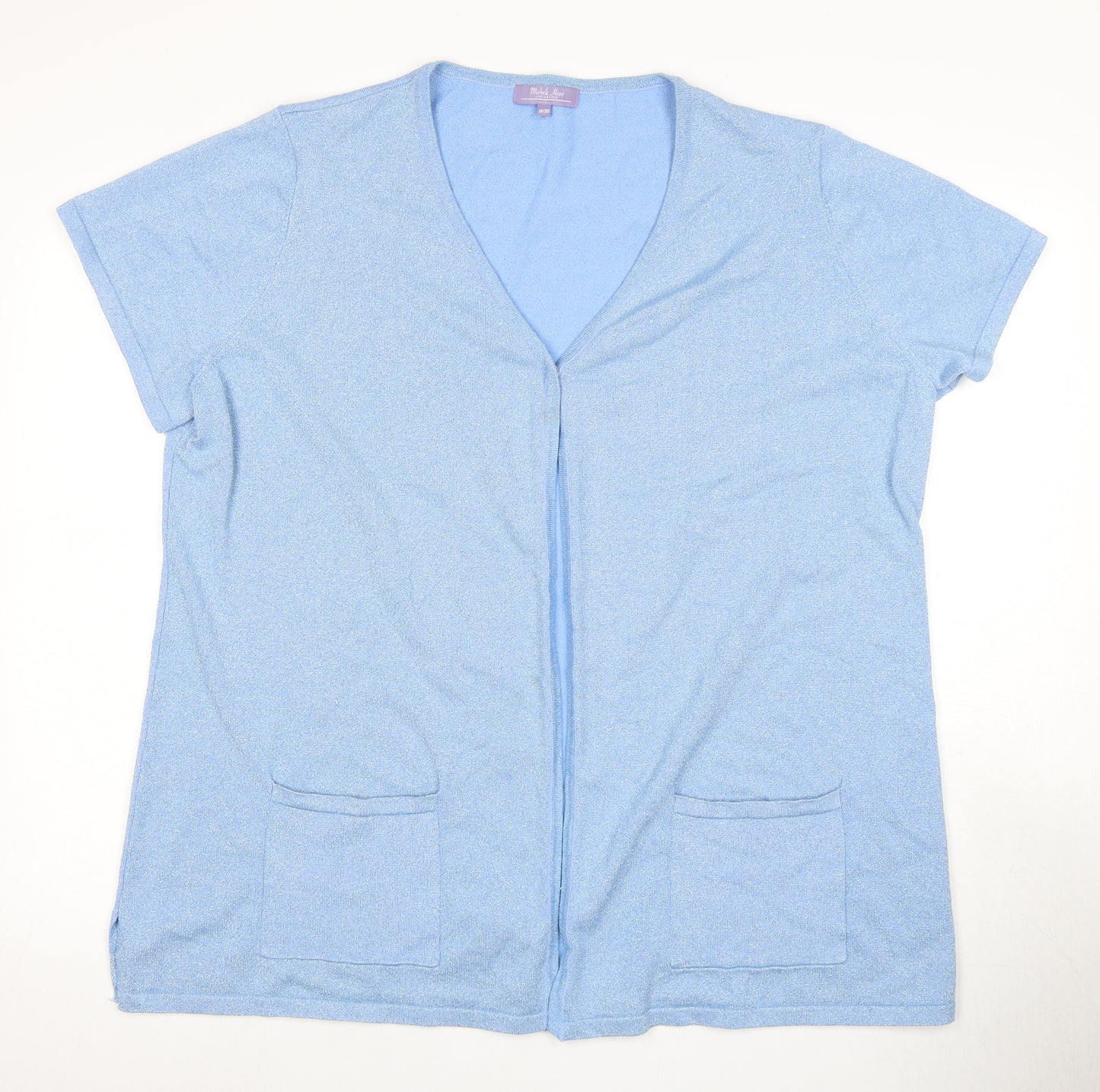 Michele Hope Women's Blue Cardigan, Size 18, V-Neck