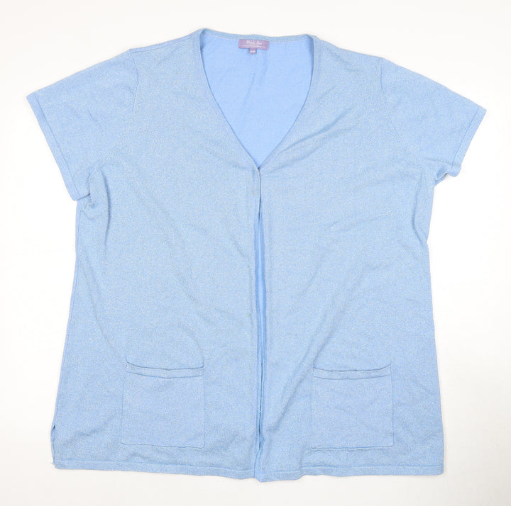 Michele Hope Women's Blue Cardigan, Size 18, V-Neck