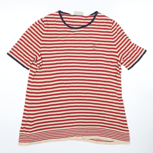 Basler Women's Red Striped Cotton T-Shirt, Size 12
