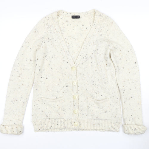 Topshop Women's Ivory Cardigan UK 8 V-Neck