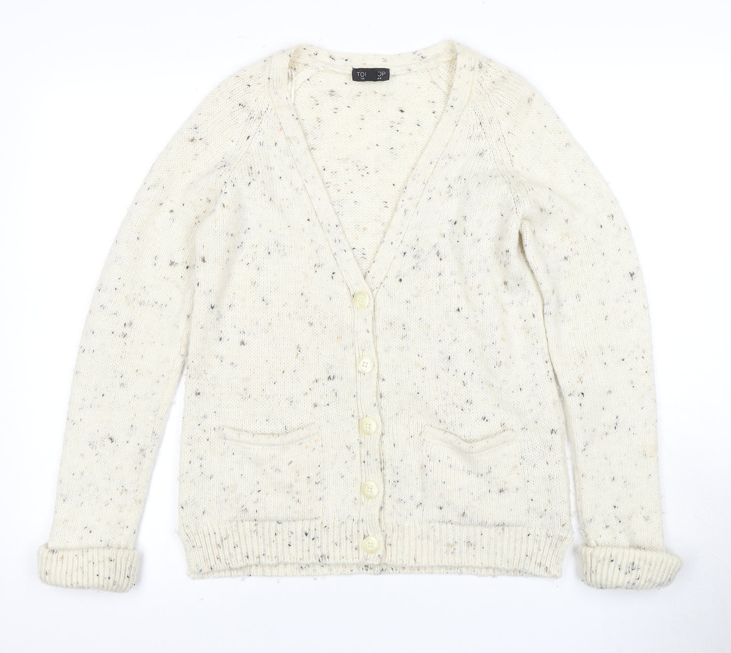 Topshop Women's Ivory Cardigan UK 8 V-Neck