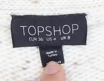 Topshop Women's Ivory Cardigan UK 8 V-Neck