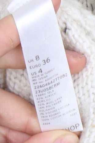 Topshop Women's Ivory Cardigan UK 8 V-Neck