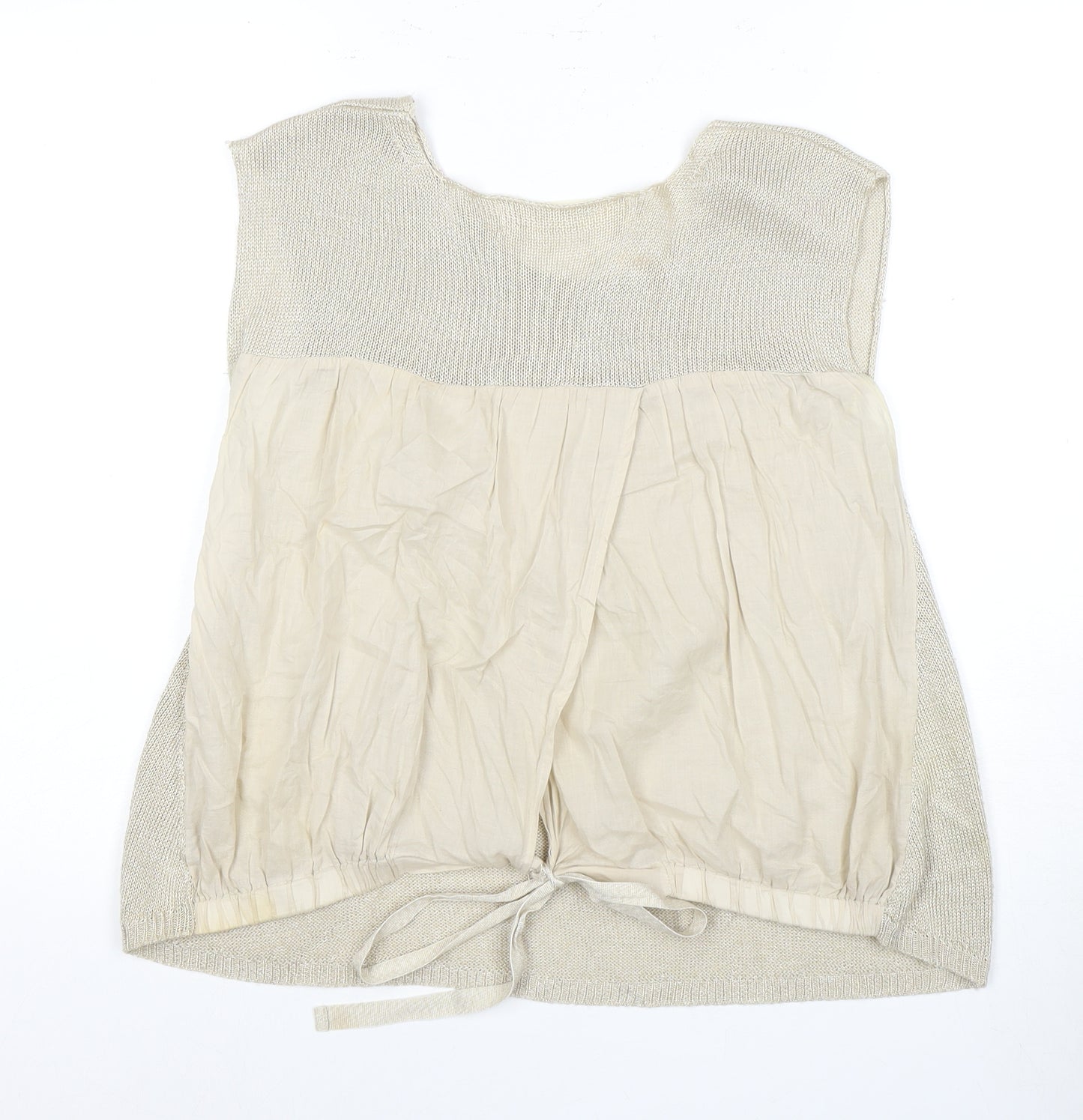 Zaraknit Women's Beige Sleeveless Top M