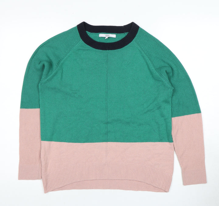 Next Women's Green & Pink Crew Neck Jumper S