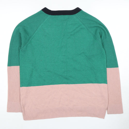 Next Women's Green & Pink Crew Neck Jumper S