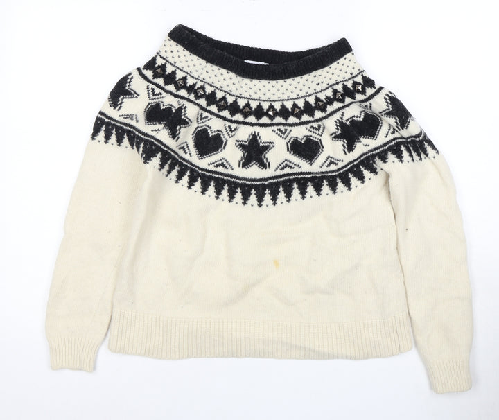 My Twin Twinset Women’s Ivory Wool Pullover Jumper S