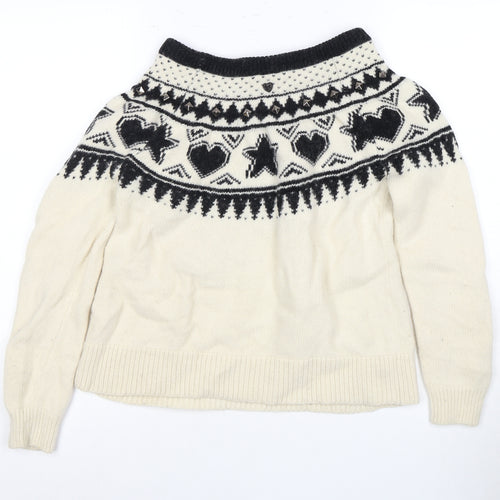My Twin Twinset Women’s Ivory Wool Pullover Jumper S
