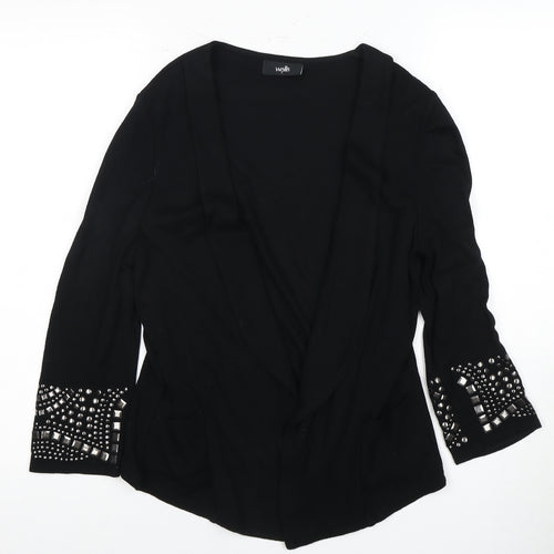 Wallis Women’s Black Studded Open Front Cardigan - S