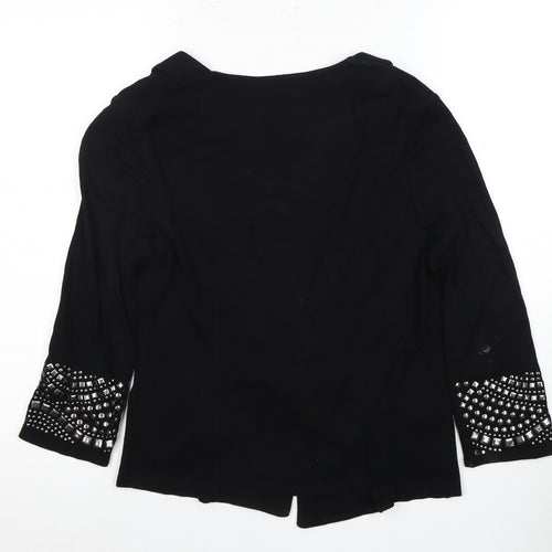 Wallis Women’s Black Studded Open Front Cardigan - S