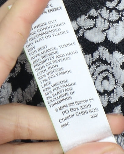 Marks and Spencer Women's Black Floral Lace Pullover Jumper Size 12