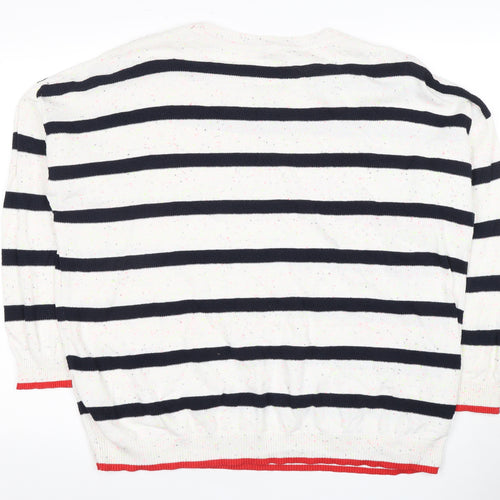 Next Women's White Striped Pullover Jumper Size 18
